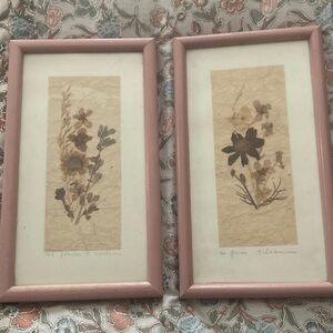 Floral Art Prints with Pink Frames